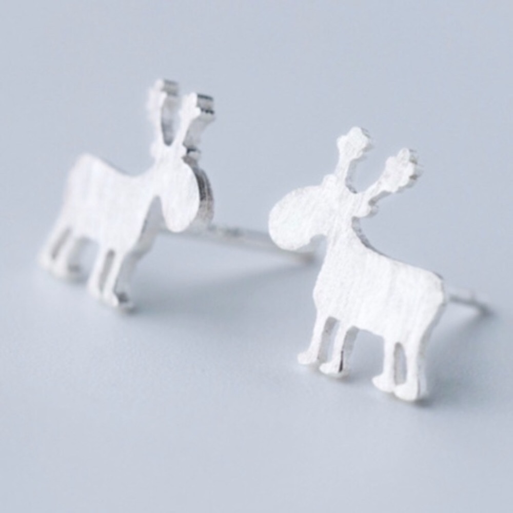 Moose Sterling Silver Stud Earrings